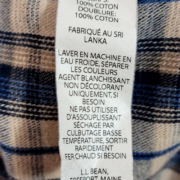 LL Bean Flannel Lined Shirt Large - Picture 4 of 13